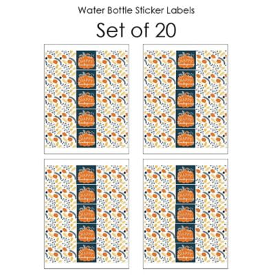 Thanksgiving Party Water Bottle Sticker Labels Set of 20 Give Thanks Thanksgiving Party Water Bottle Sticker Labels Set of 20 Give Thanks